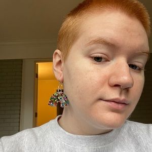 Rainbow Glitter Resin Earrings